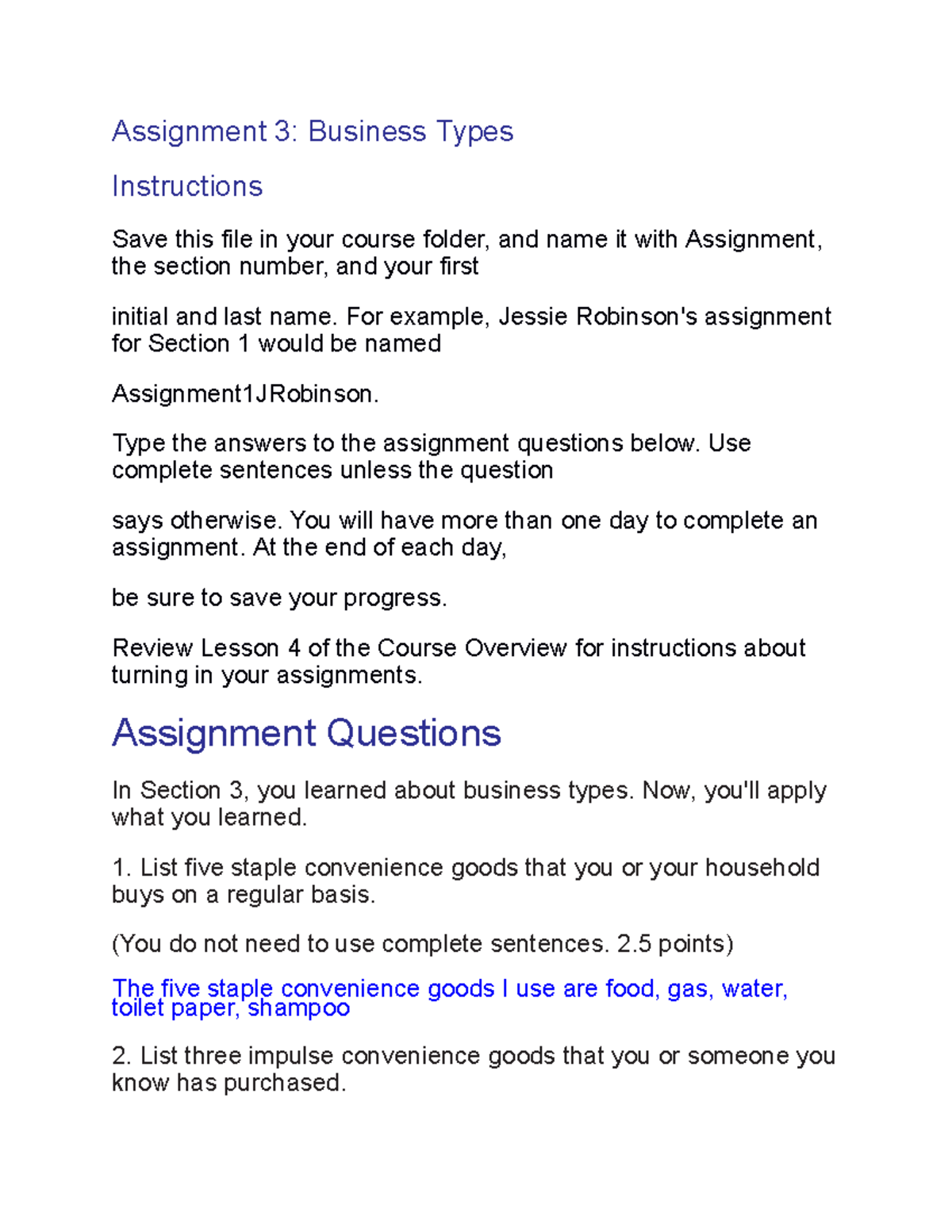 Assignment 3: Exploring Business Types and Their Applications