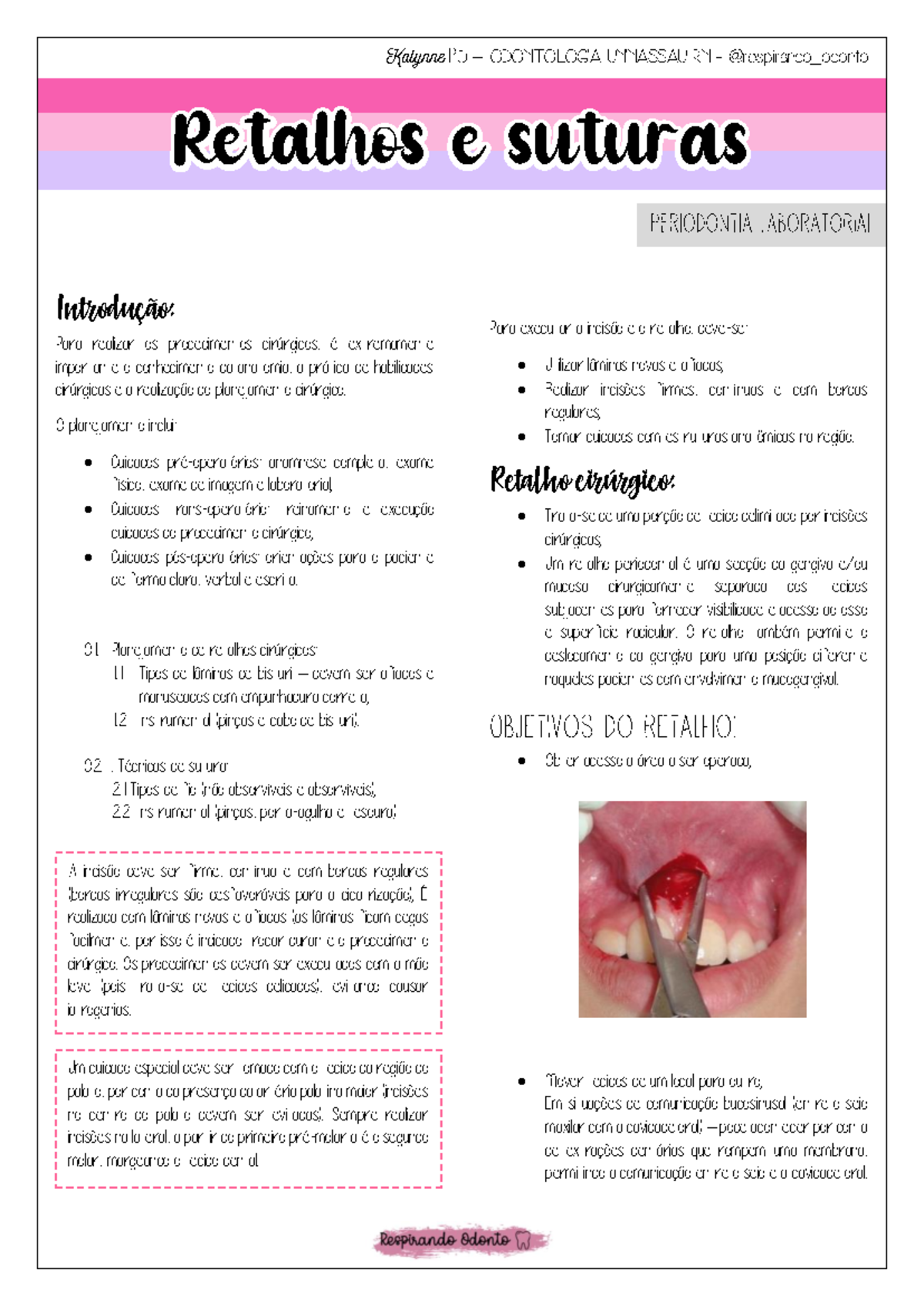 8 - Resumo de Retalhos Cirúrgicos e Suturas em Odontologia - Studocu
