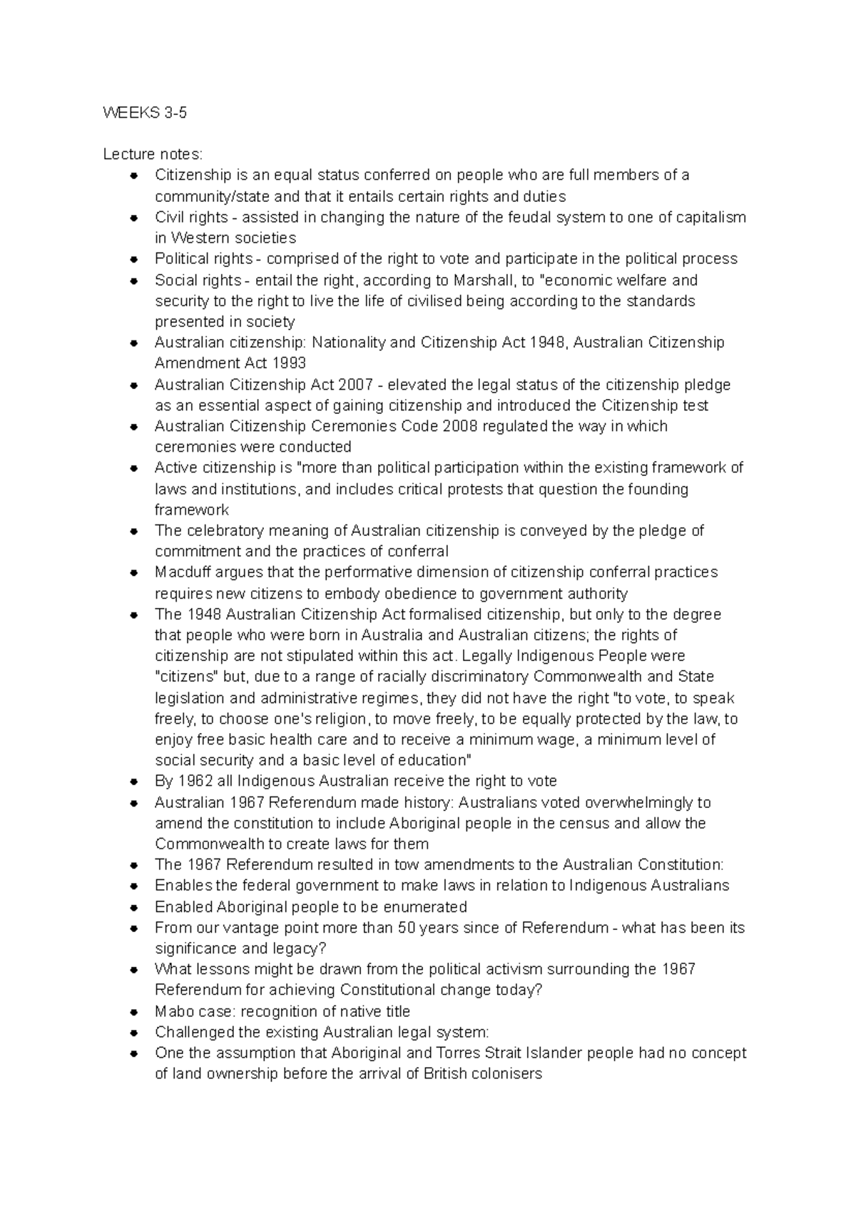 Citizenship & Communication notes - WEEKS 3- Lecture notes: Citizenship ...