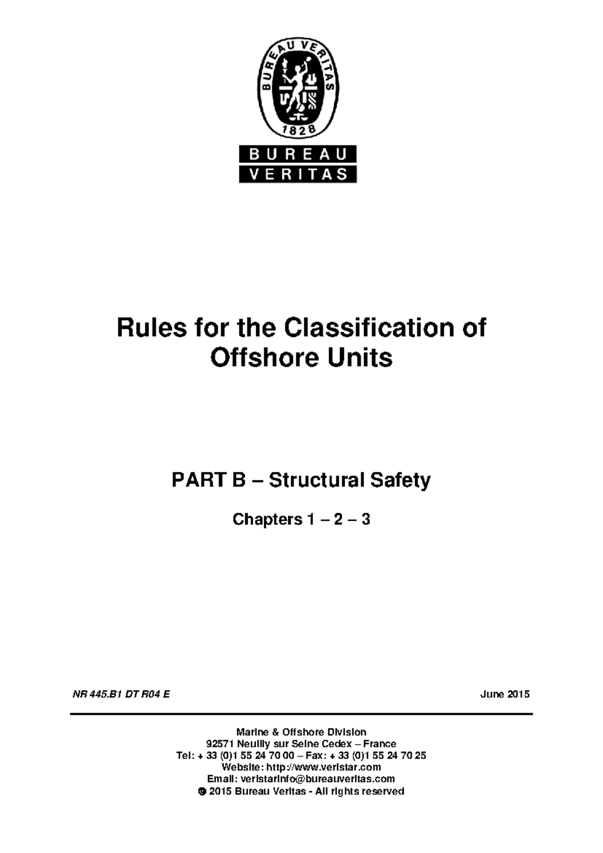Bureau Veritas Rules for Classification of Offshore Units - Part B ...