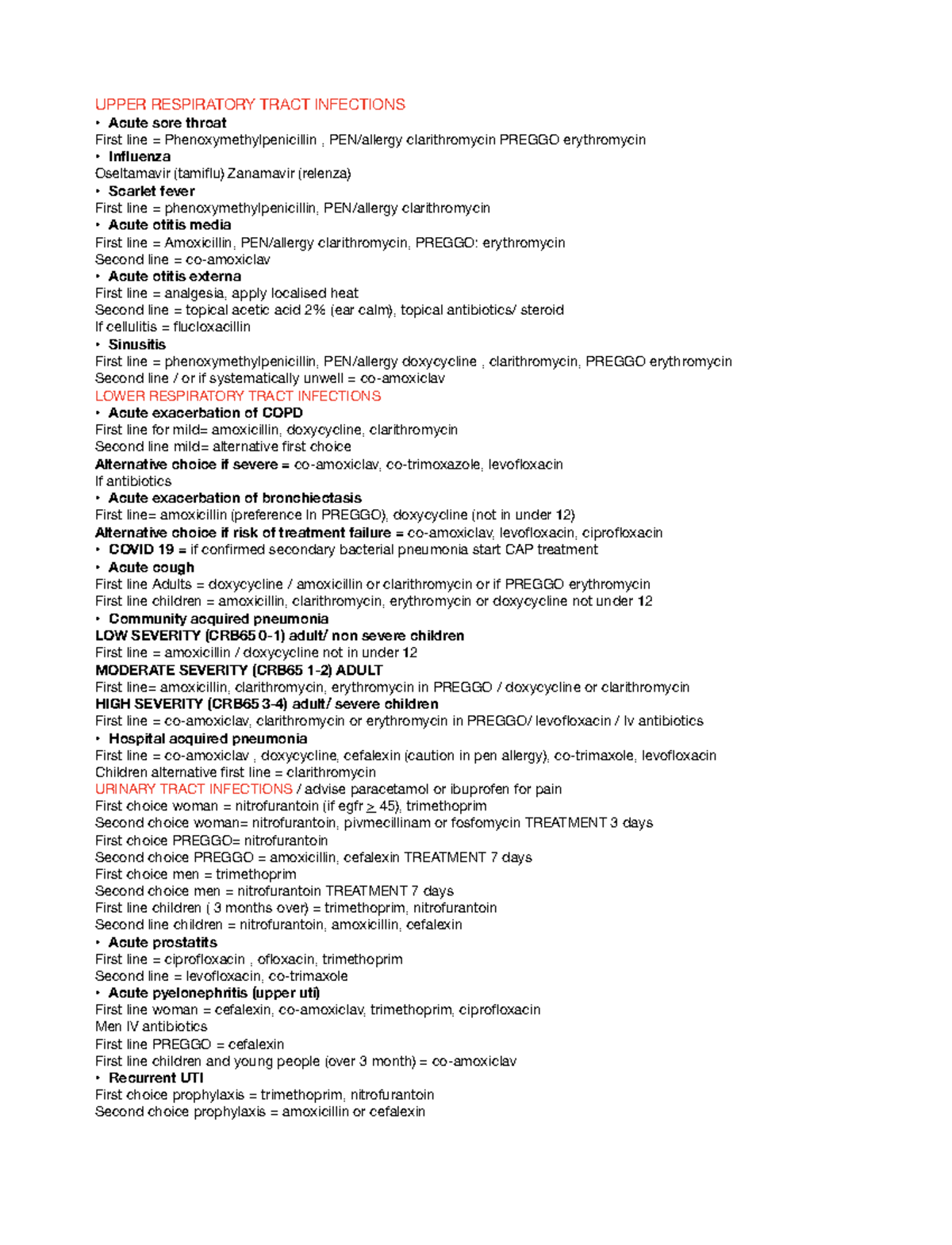 Infection NICE Guidelines 240411 183253 - UPPER RESPIRATORY TRACT ...