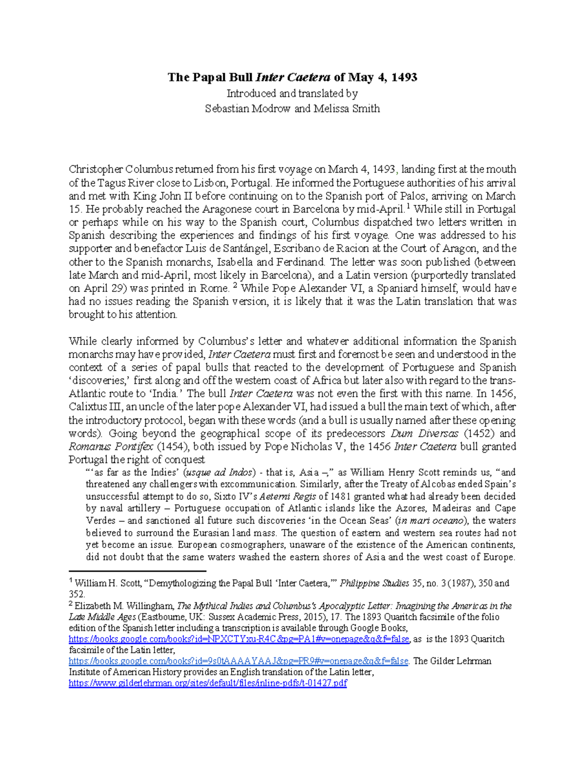 Papal Bull Inter Caetera (1493): A Detailed Analysis and Translation ...