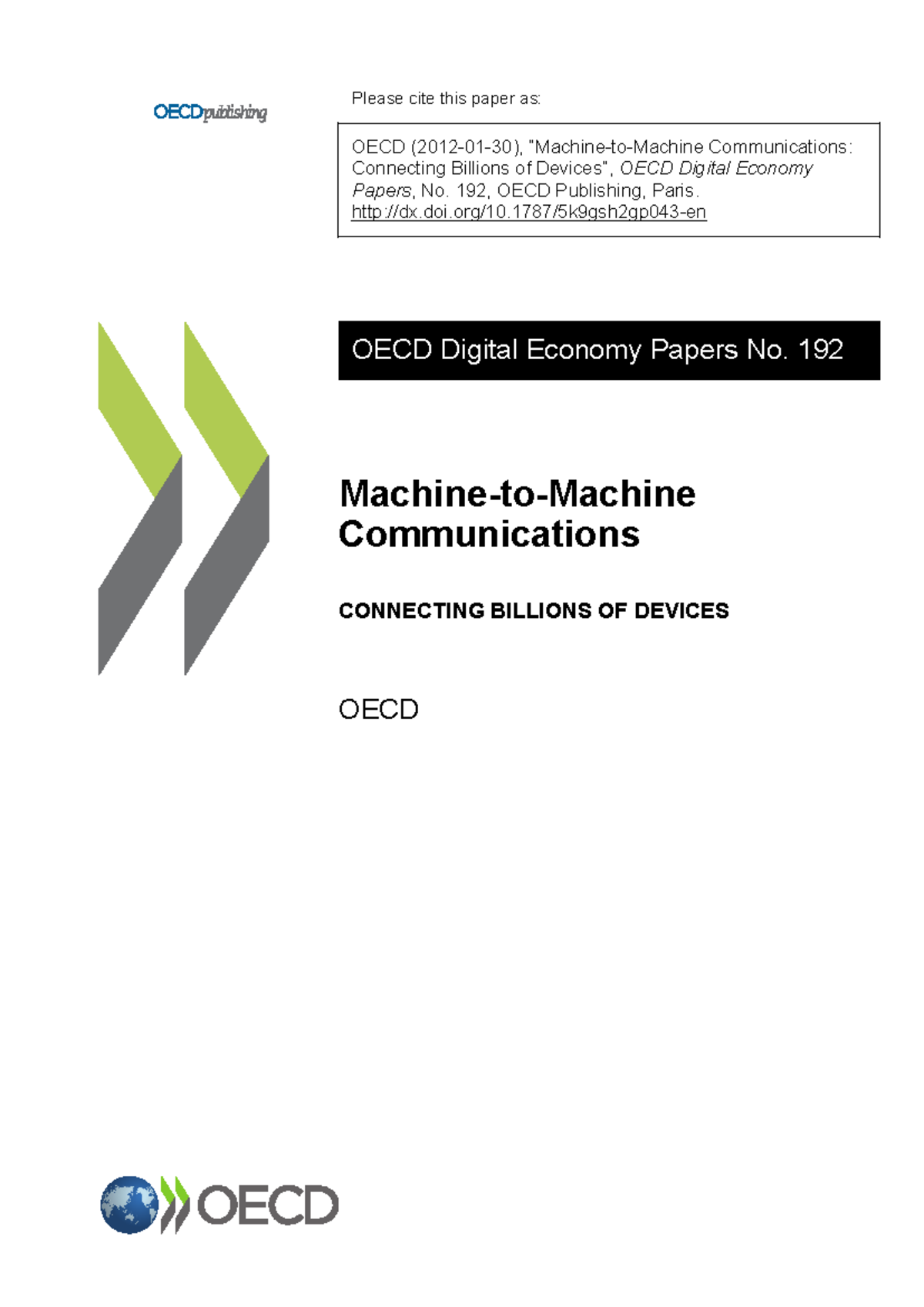 Machine-to-Machine Communications: Connecting Billions of Devices - Studocu