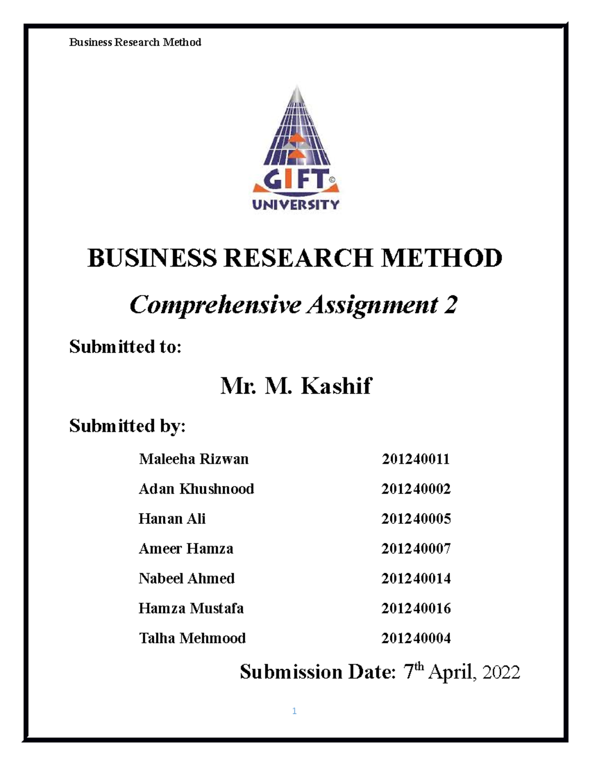 Business Research Method 608: Comprehensive Assignment 2 Analysis - Studocu