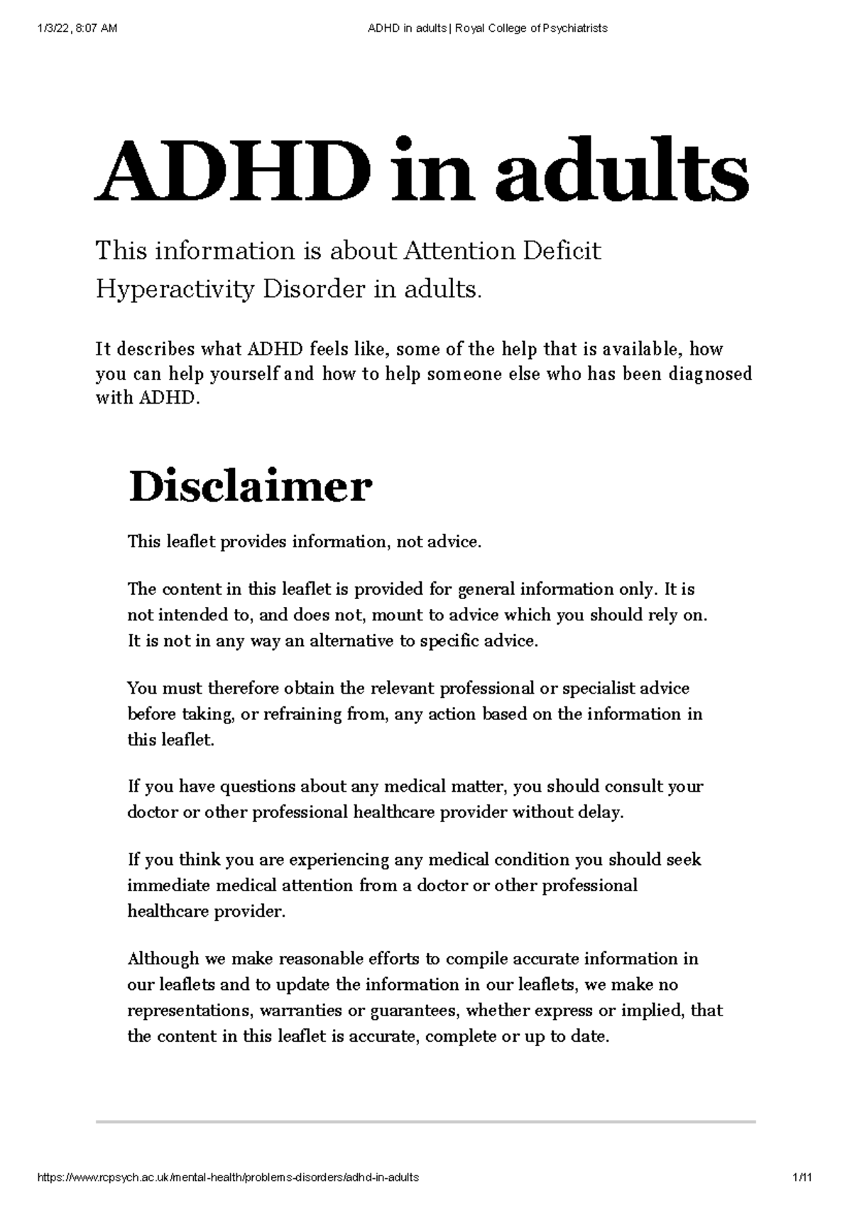 ADHD in Adults: Understanding, Diagnosis, and Treatment Guidelines ...