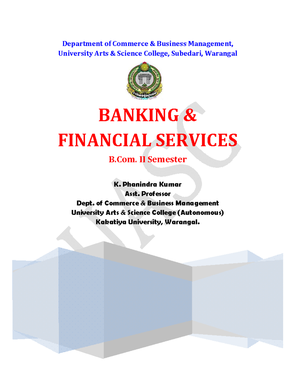 BFS-Unit-wise Notes for B.Com. II Sem: Banking & Financial Services ...