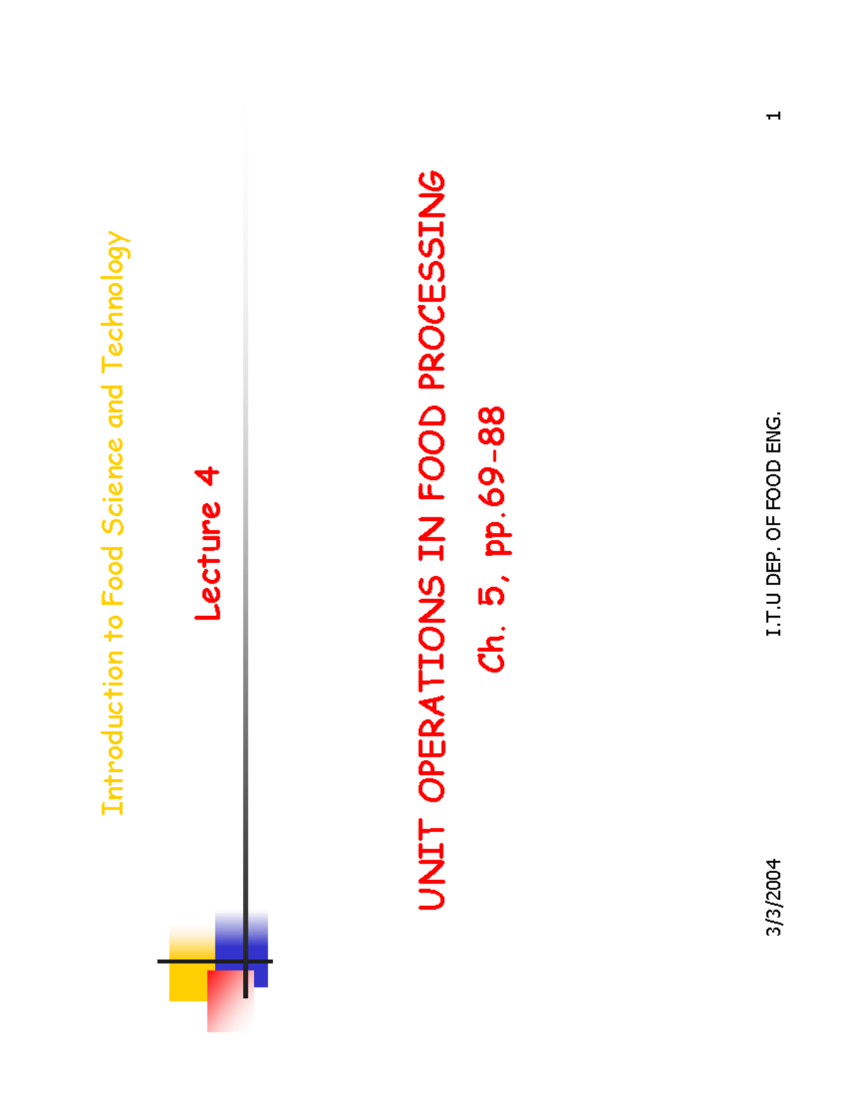 Food Engineering Lecture 1: Unit Operations in Food Processing - Studocu