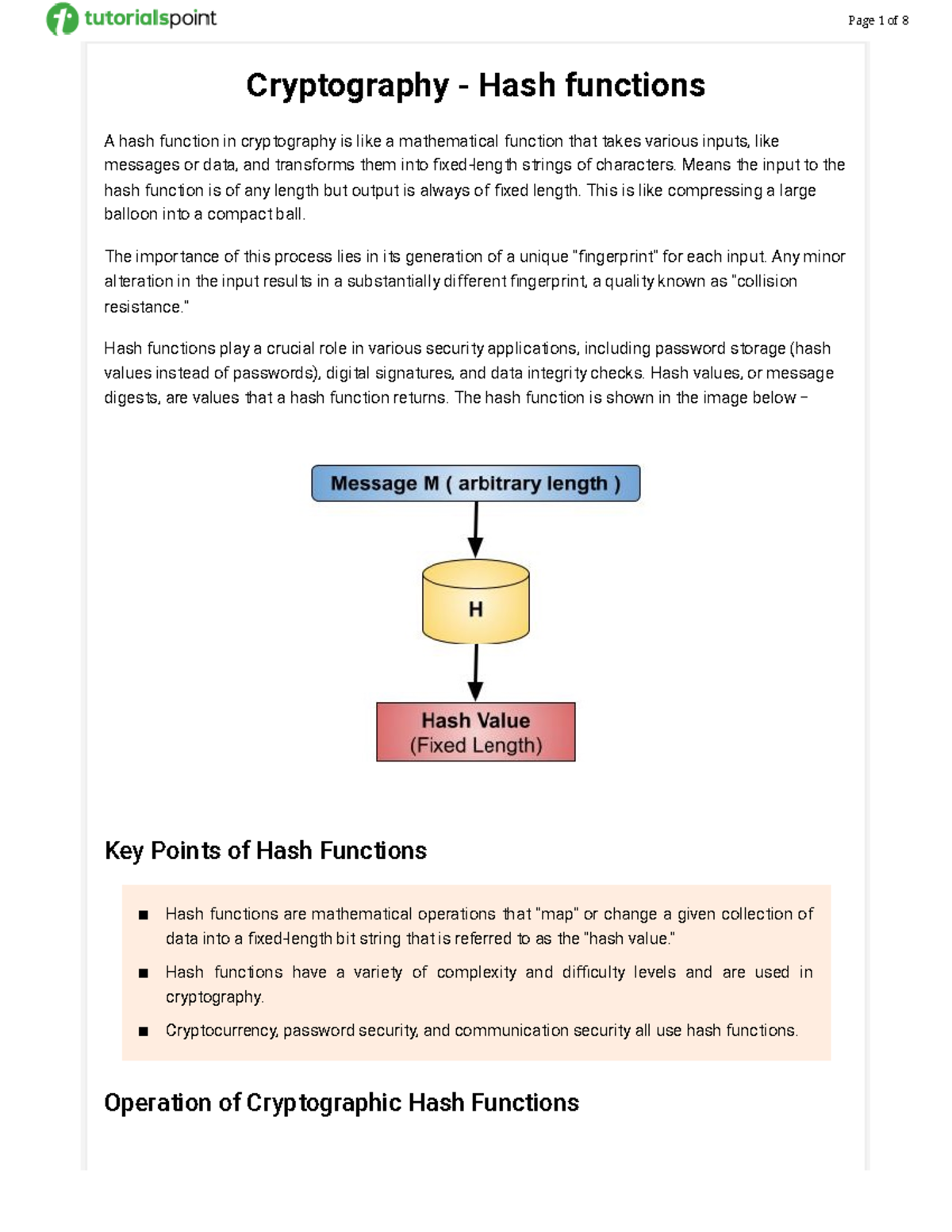Cryptography CSCI-101: Understanding Hash Functions and Their Applications  - Studocu