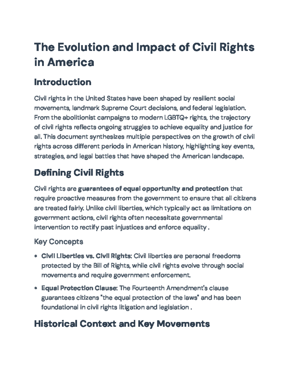 The Evolution and Impact of Civil Rights in America: A Historical ...