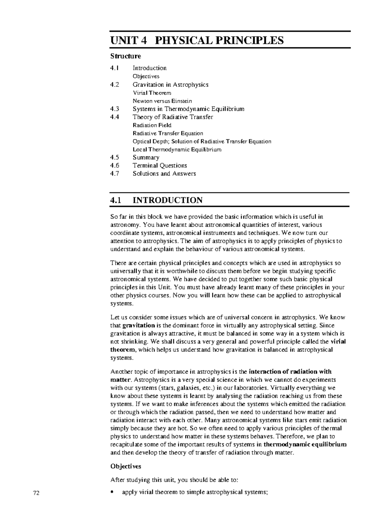 Unit 4: Physical Principles in Astrophysics - Basics of Astronomy - Studocu