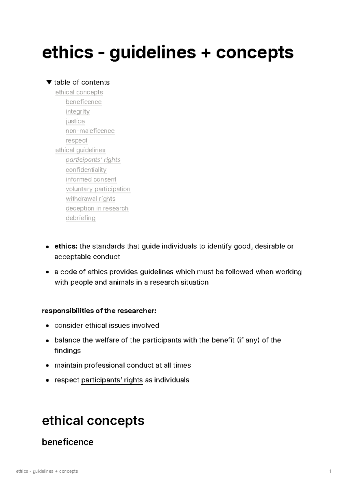 Psych 1/2 - Ethics Guidelines: Key Concepts and Research ...