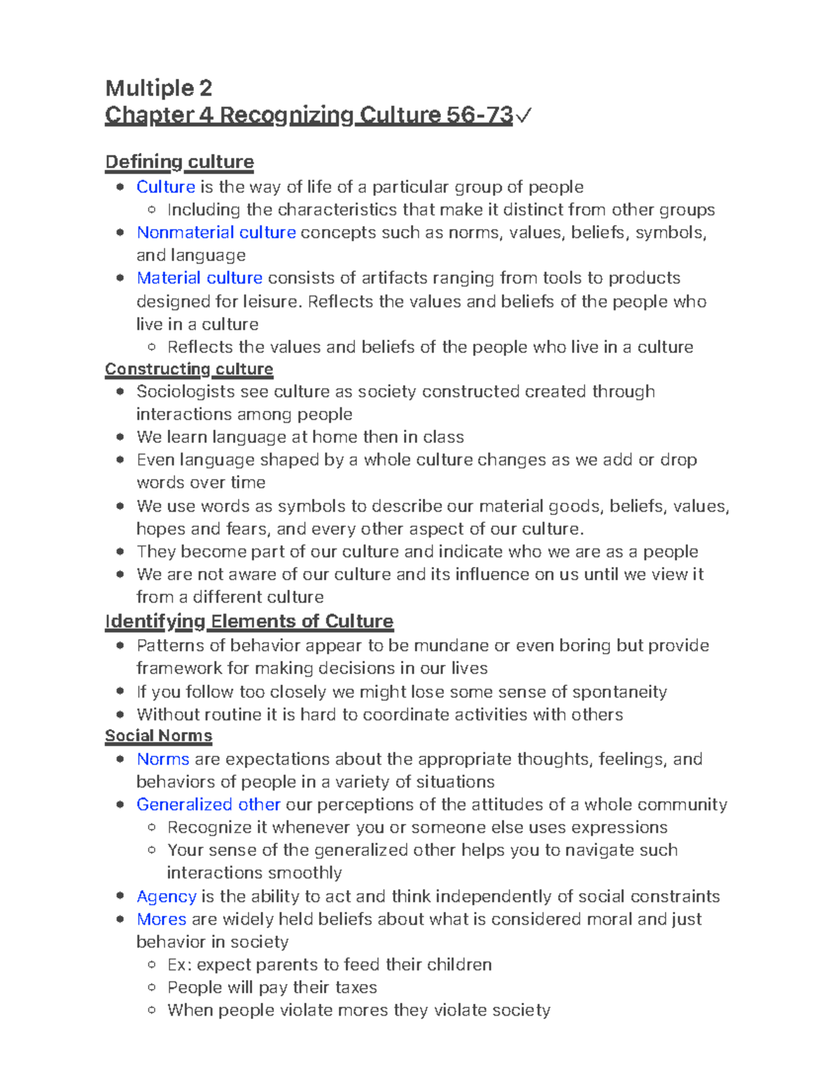 Multiple 2 - Multiple 2 Chapter 4 Recognizing Culture - Studocu