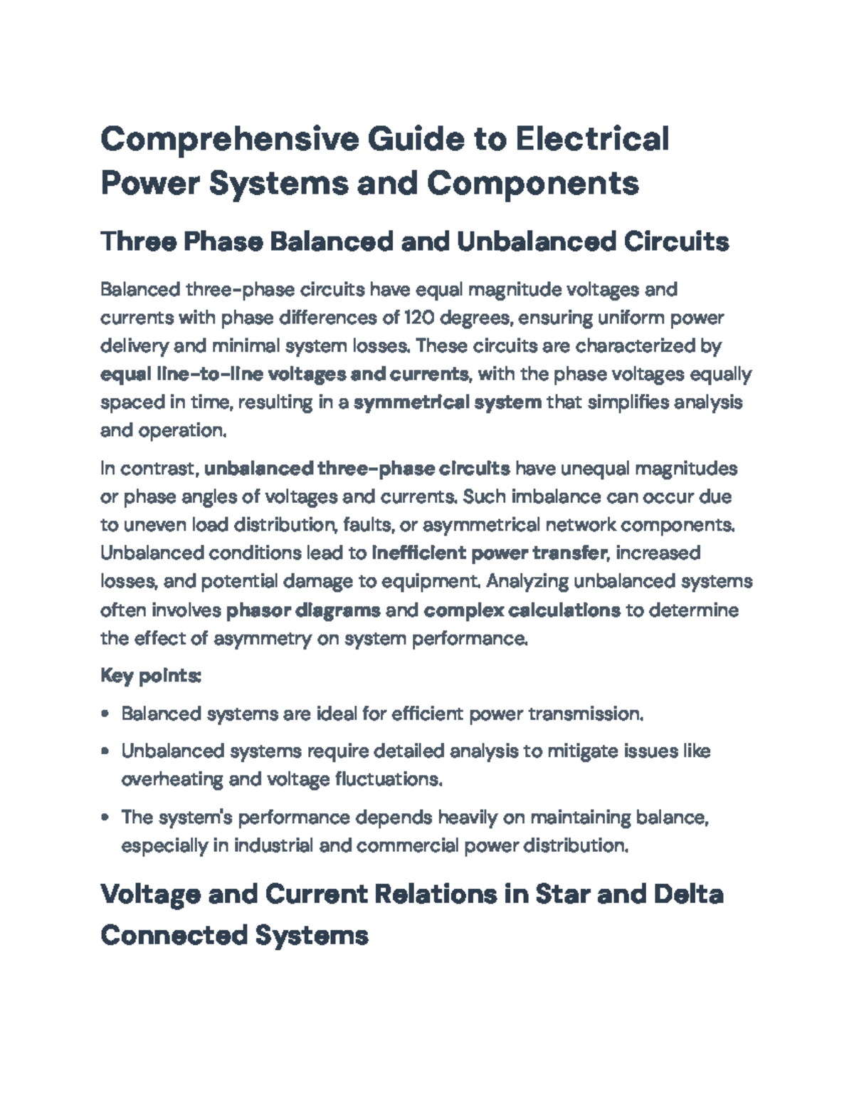 Comprehensive Guide to Electrical Power Systems (EE101) - Studocu