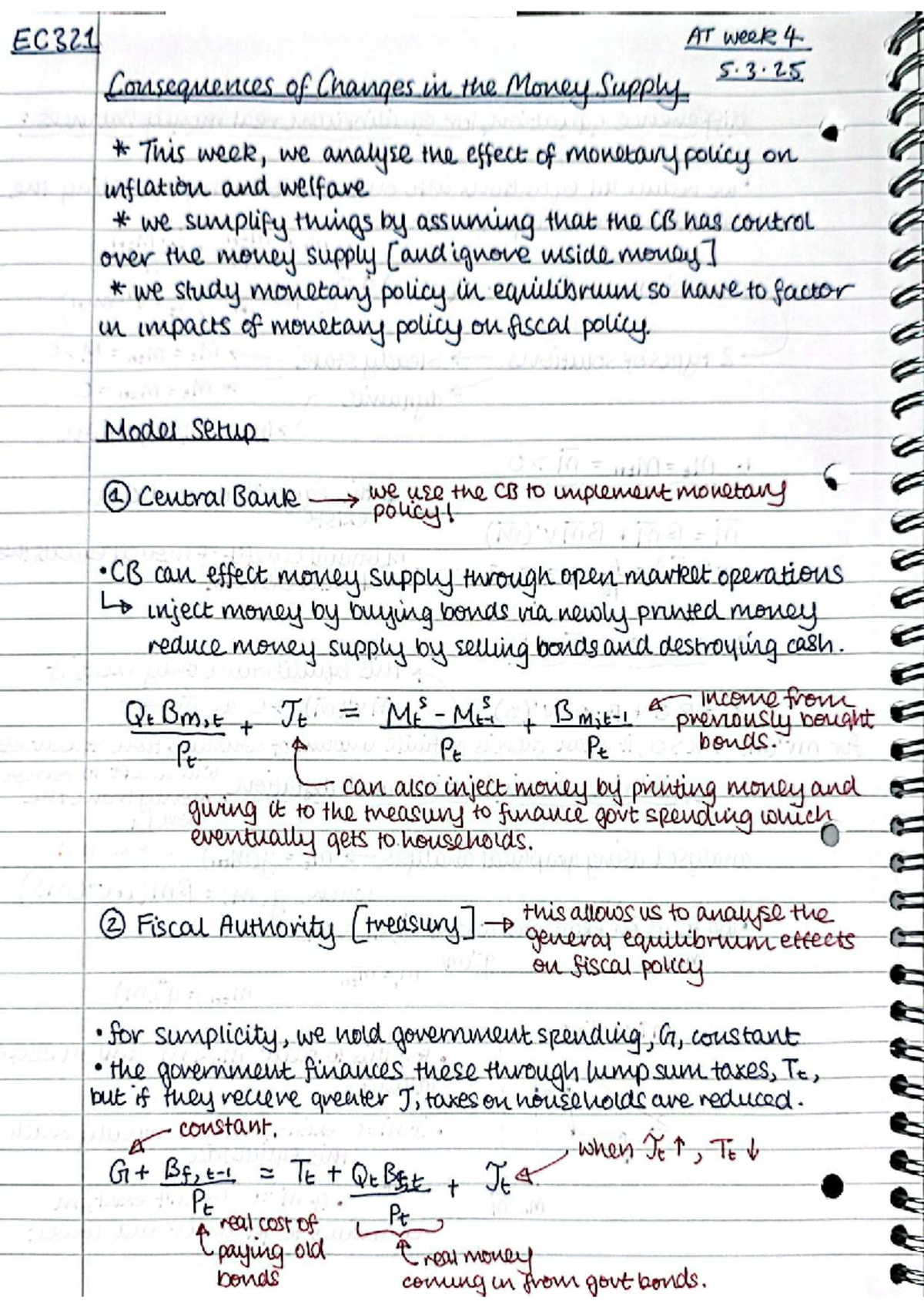 EC321 AT W4 - Lecture Notes on Monetary Policy & Inflation Effects ...