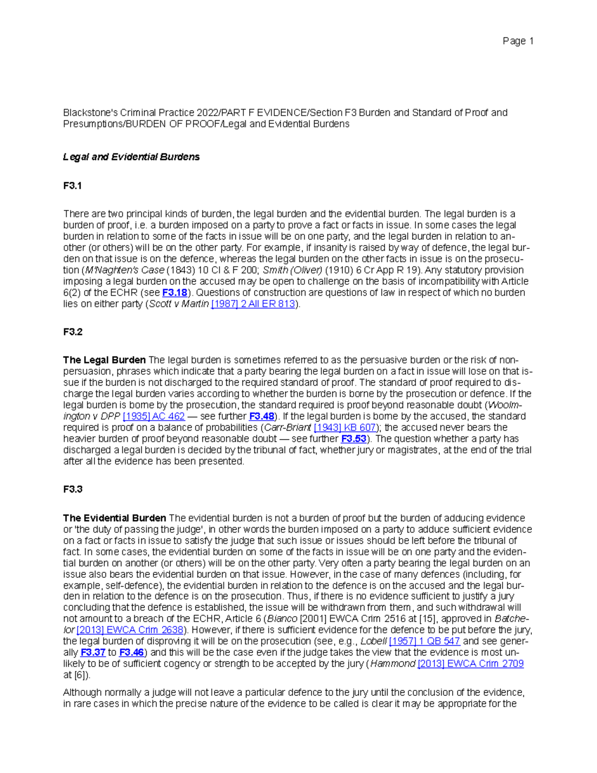 11 Burden and Standard of Proof in Blackstone's Criminal Practice 2022 ...