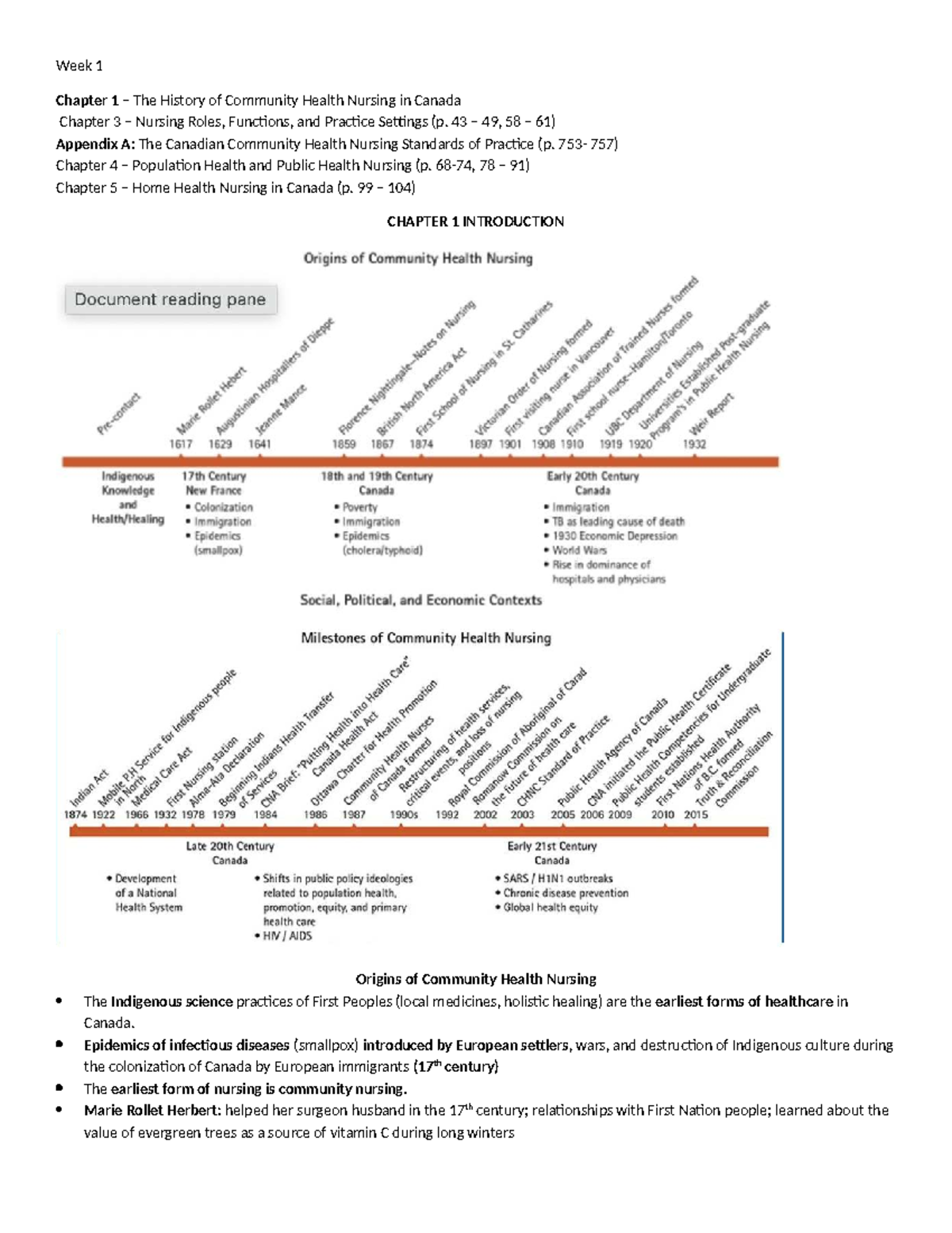 Week 1 CHN 101: History of Community Health Nursing in Canada and Key ...