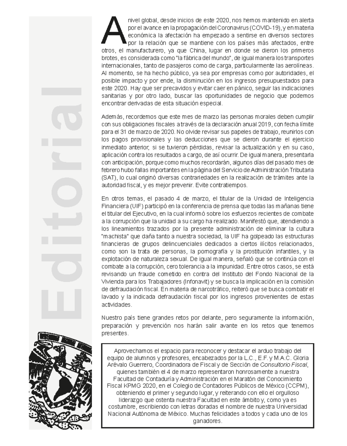 Editorial sobre el Impacto del Coronavirus en la Economía Global - CF ...