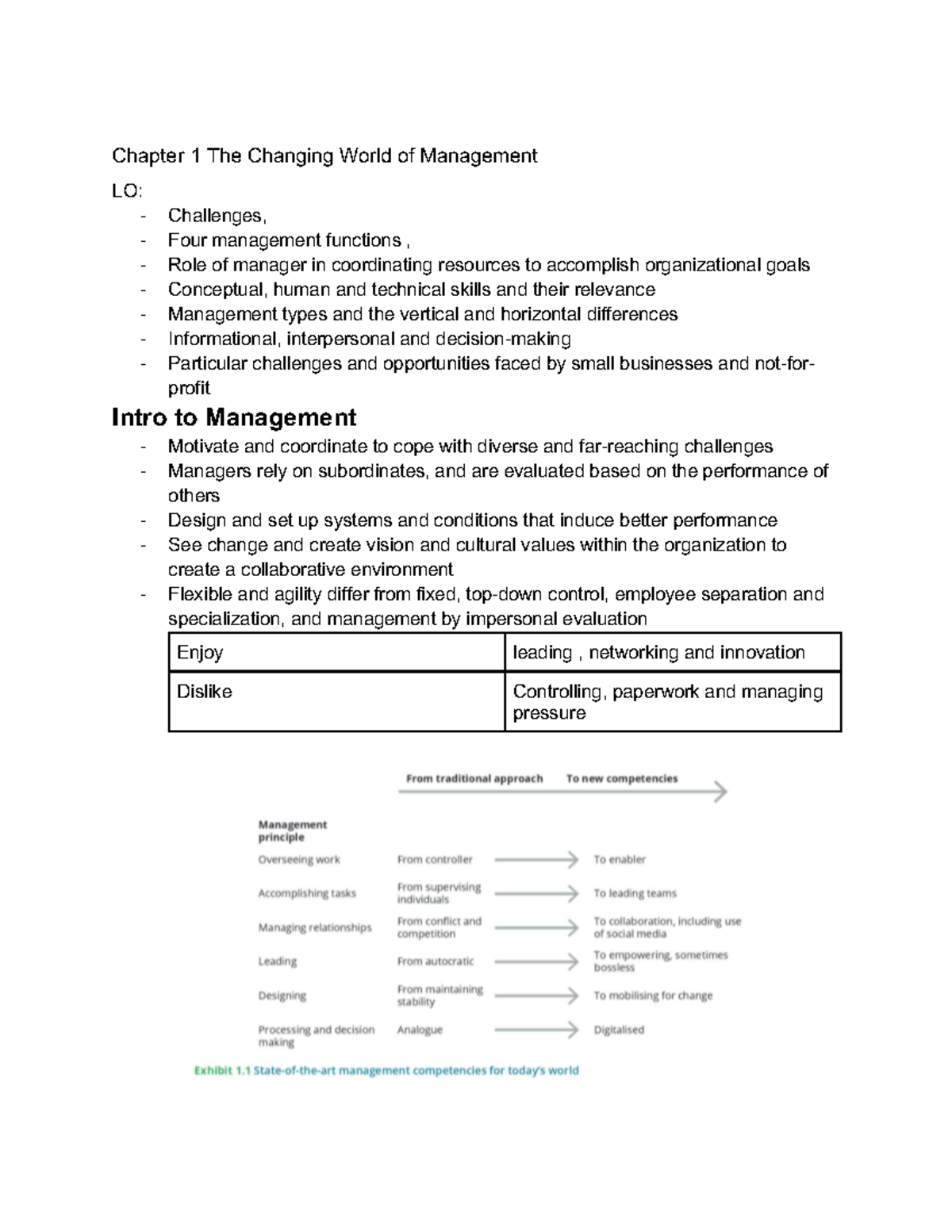 Management 101: Summary of Key Concepts from Lecture 1 - Studocu