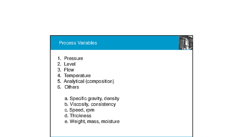 Process Control Fundamentals: Variables, Regulation, and Control ...