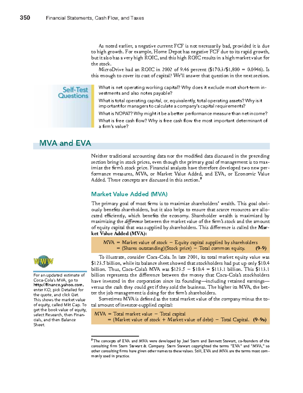 EVA and MVA - Lecture Notes for Fin 350 (Chapters 6-7) - Studocu