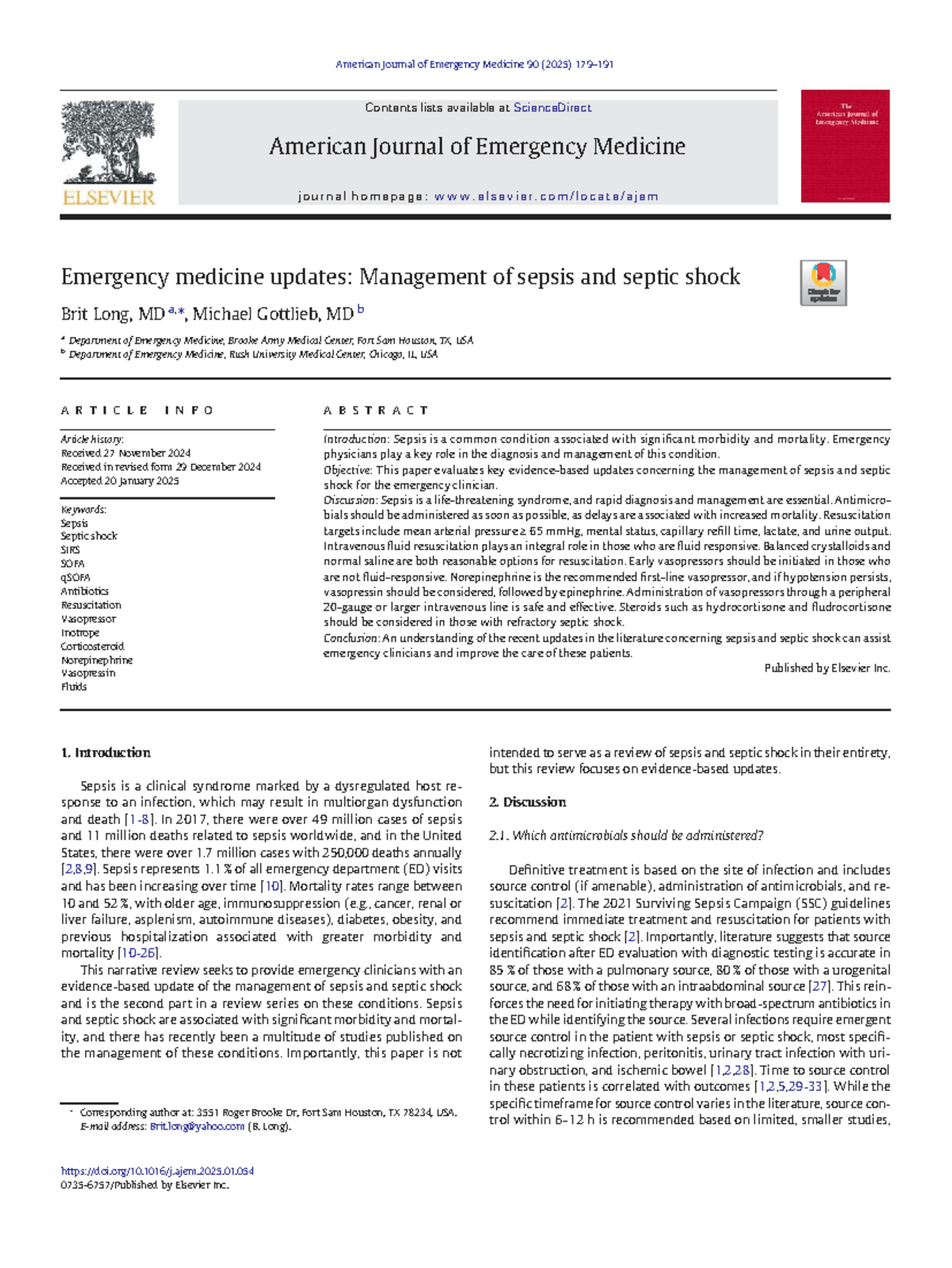 Emergency Medicine Updates: Management of Sepsis and Septic Shock (2025 ...