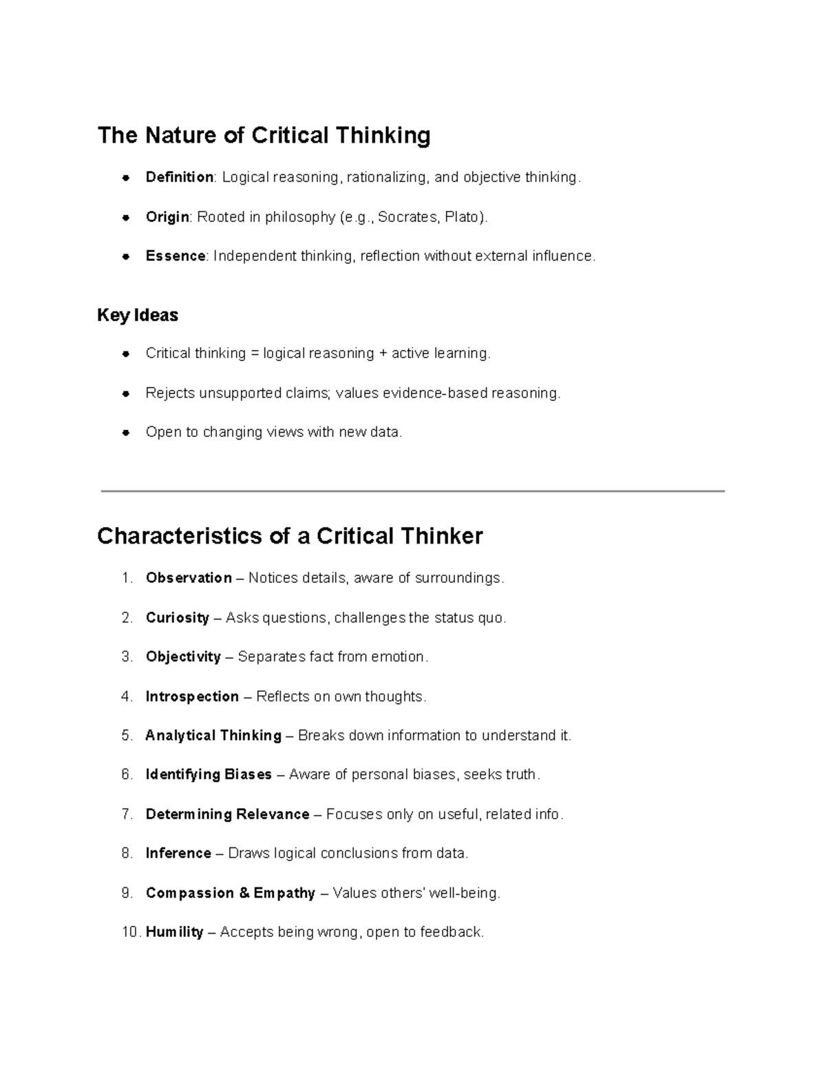 CRWT 101 Final Exam Notes: Understanding Critical Thinking Concepts ...