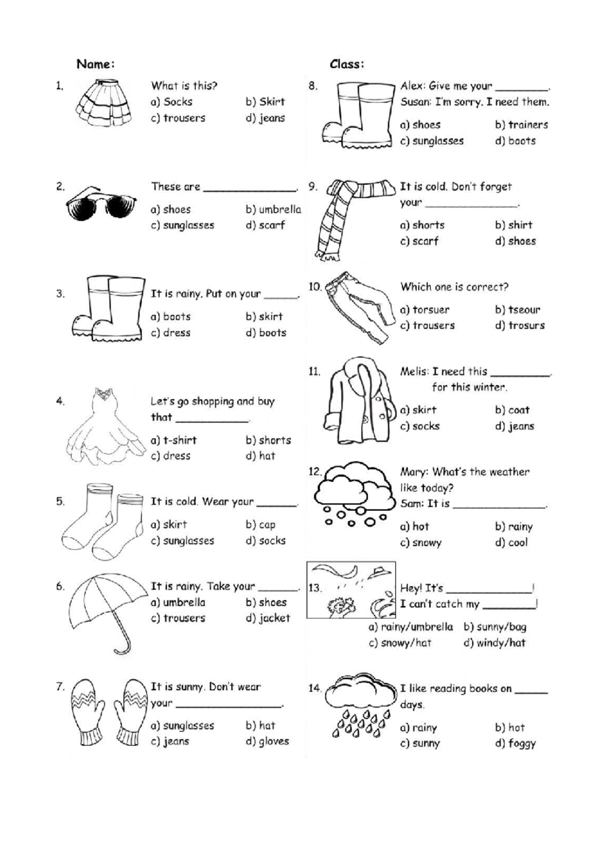Worksheet 87437 - Clothing Vocabulary Practice - Studocu