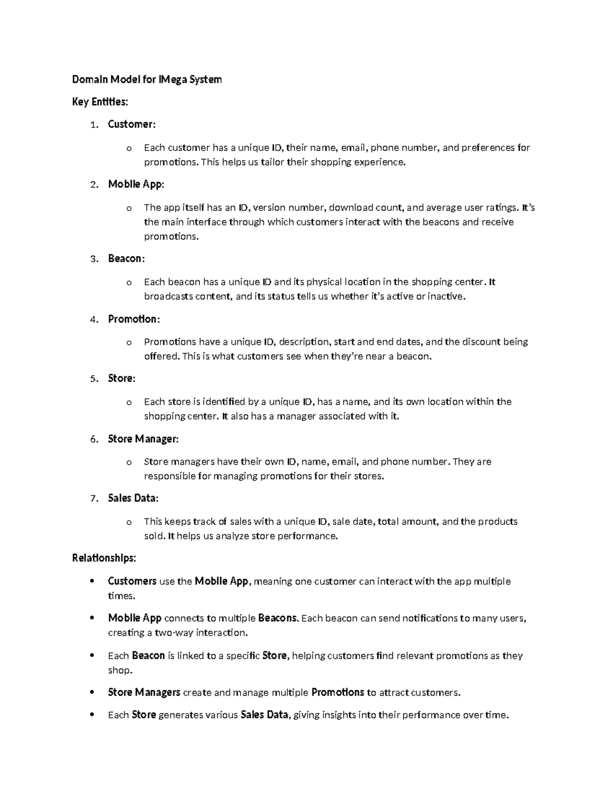 iMega System Use Case Analysis - Assignment 2 - Studocu