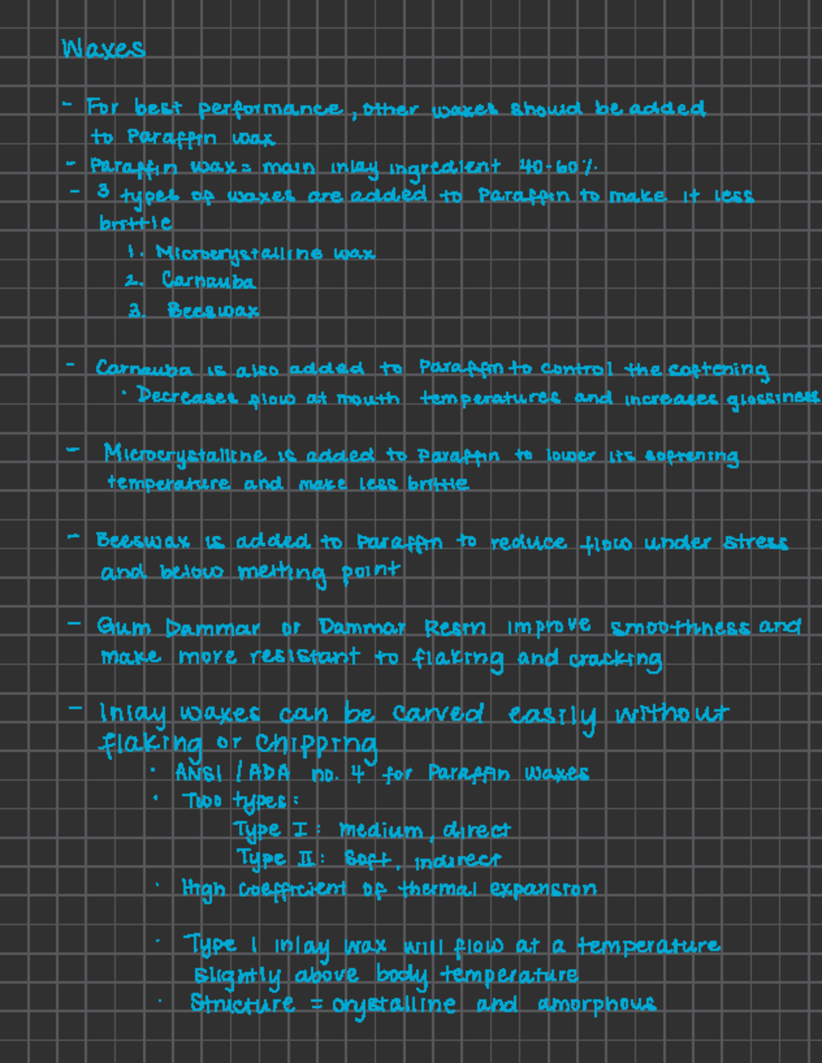 Waxes Notes - Waxes For best performance , other waxes should be added ...