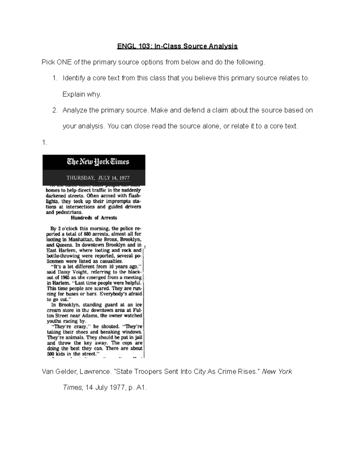ENGL 103: In-Class Source Analysis Practice Guide - Studocu