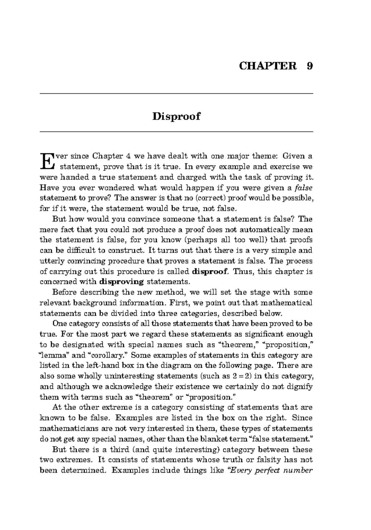 CHAPTER 9: Disproof of Mathematical Statements and Conjectures - Studocu