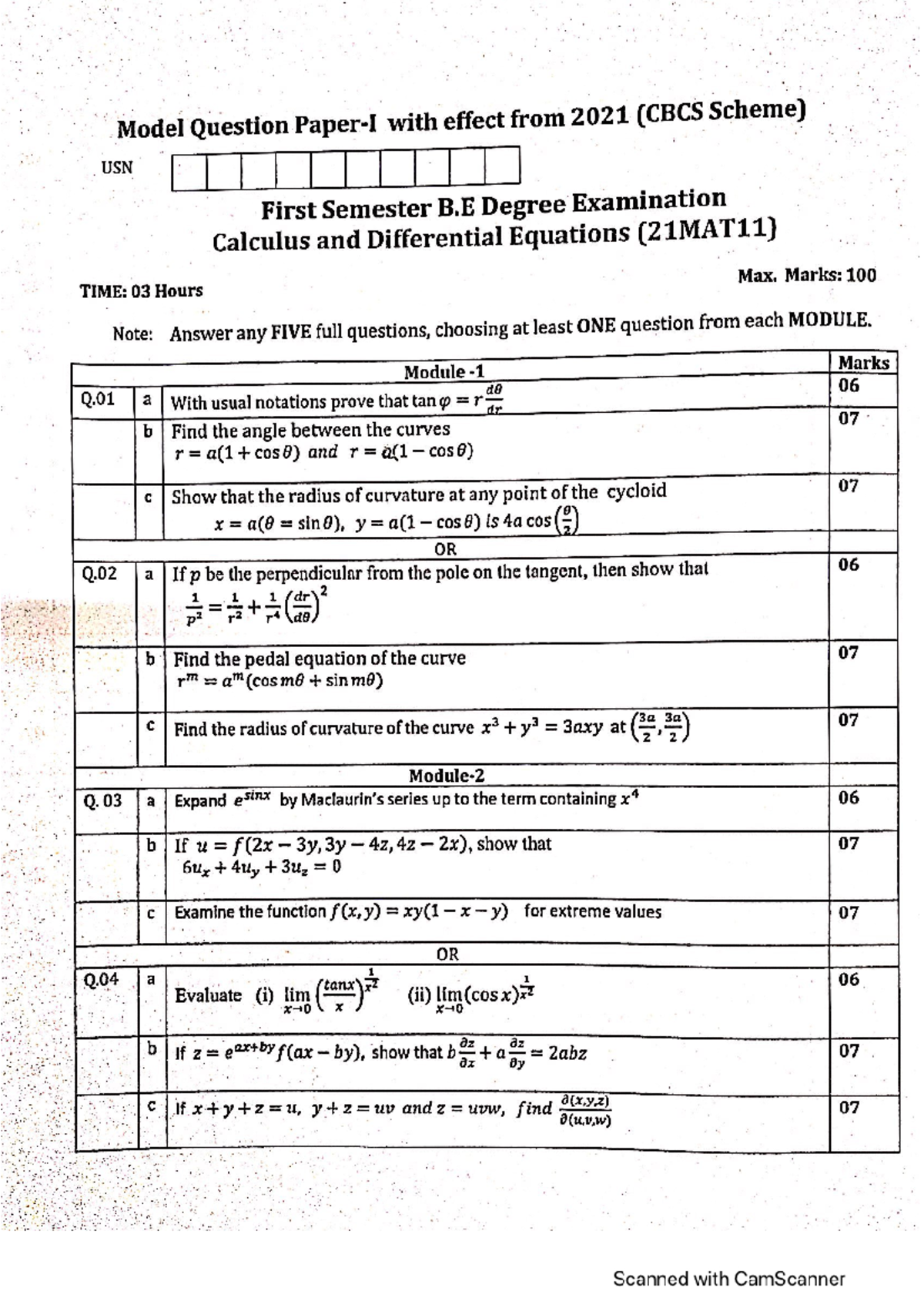 21MAT11-VTU-Model-Question-Paper-Solutio-20220418192100 - Calculas and ...
