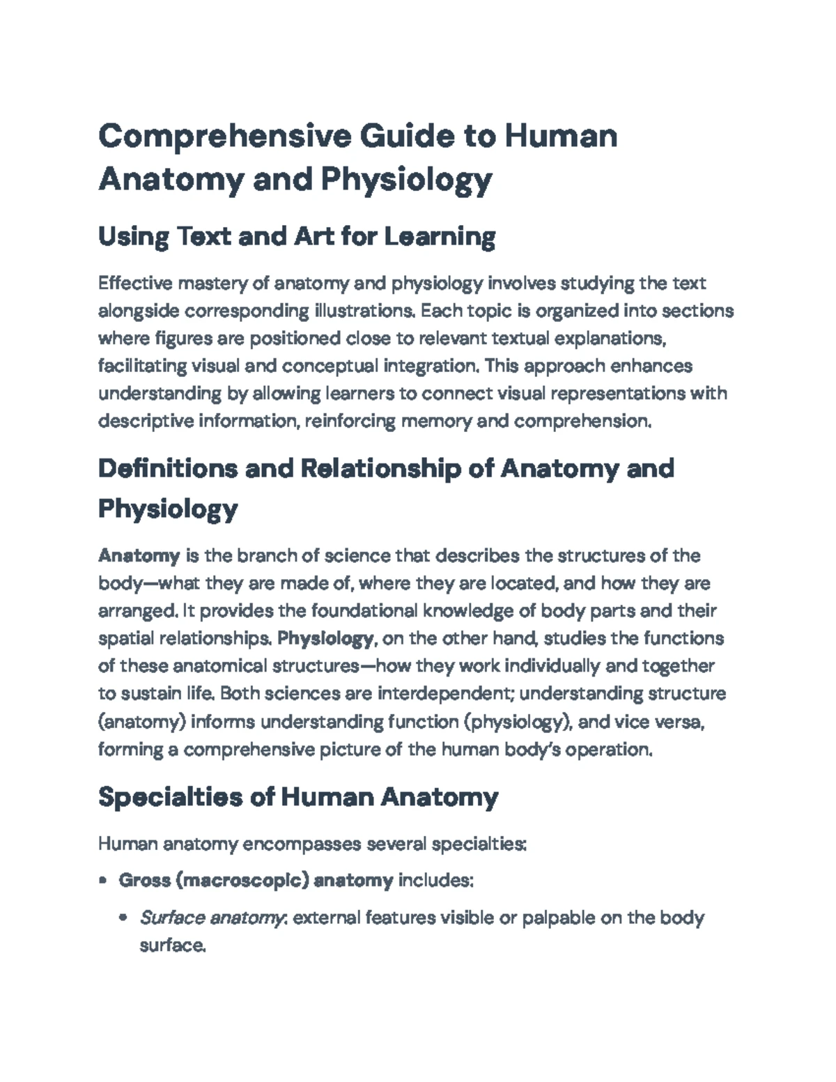 Comprehensive Guide to Human Anatomy: Positions, Regions & Structures ...