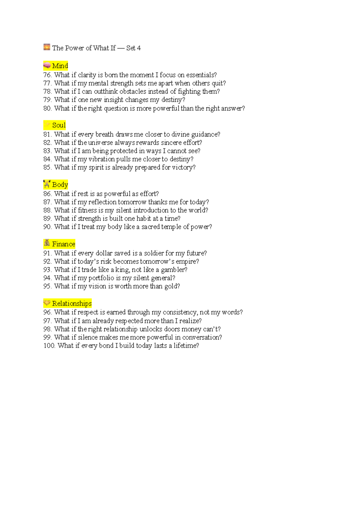 The Power of What If: Insights and Reflections - Set 4 - Studocu