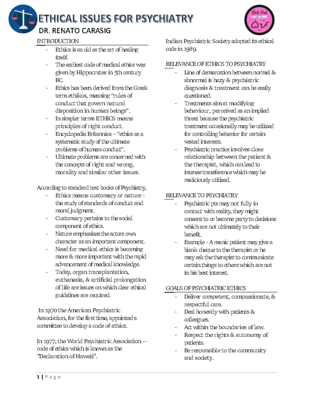 Bioethics finals - module - CLINICAL BIOETHICS ETHICAL ISSUES IN ...