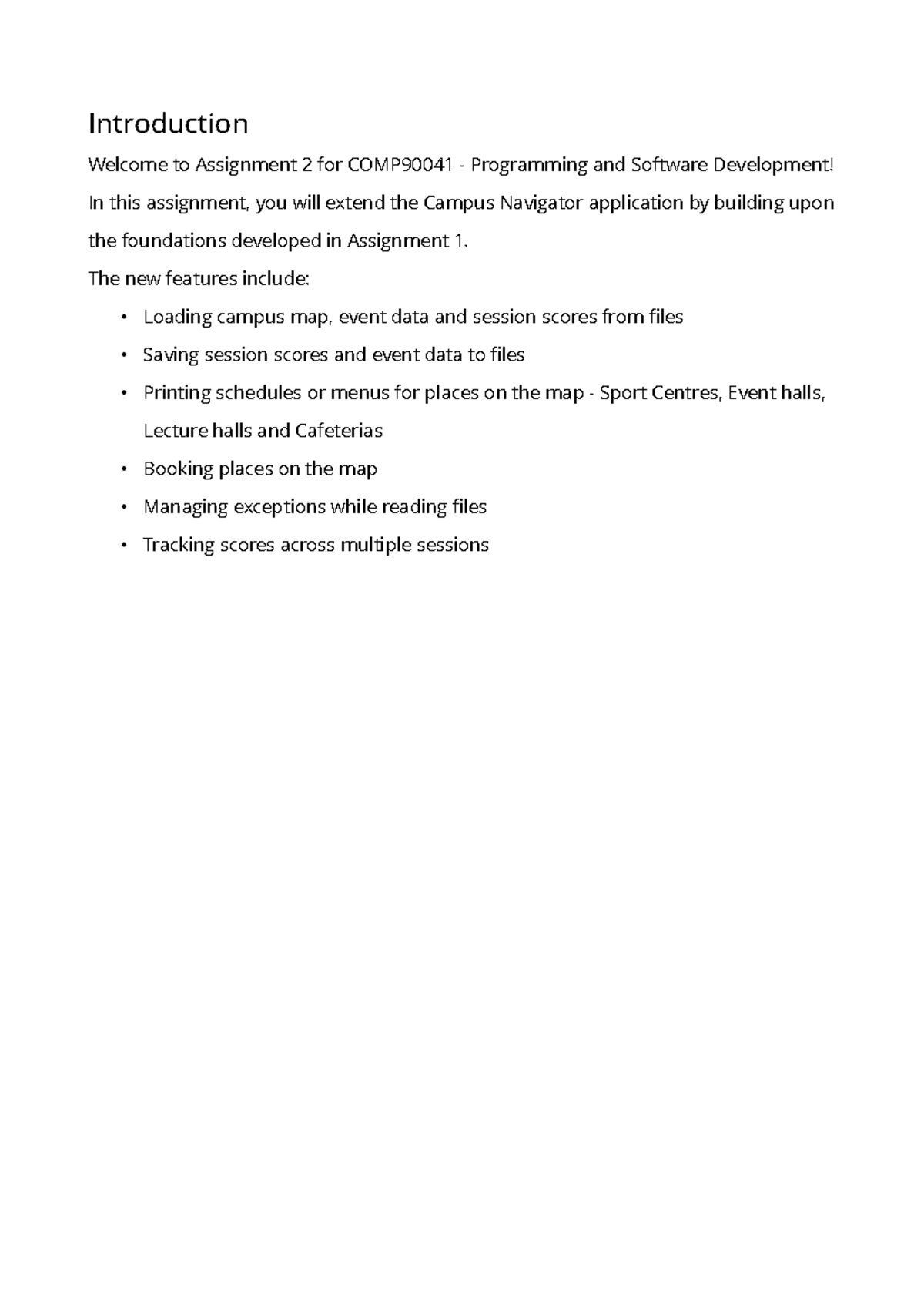 Assignment 2 Spec for COMP90041: Campus Navigator Development - Studocu