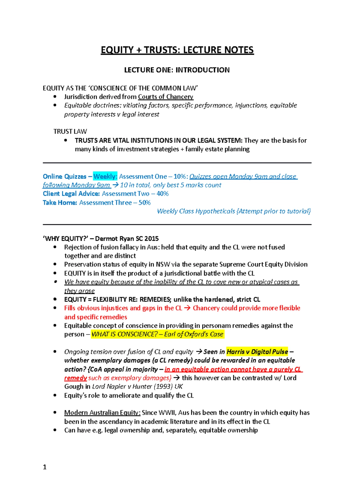 Equity and Trusts Tutorial Questions: Understanding Key Concepts and ...