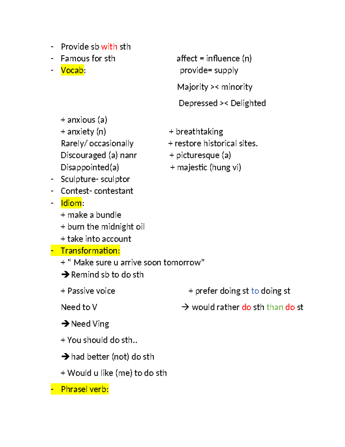 Vocab & Grammar Notes for Anh on Khao Sat 10-1: Reference Material ...