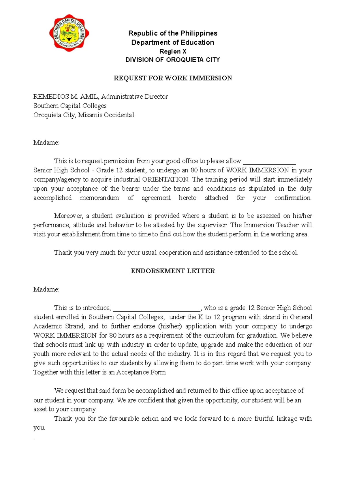 SHS Immersion Parent/Guardian Consent Form - April 2024 - Studocu