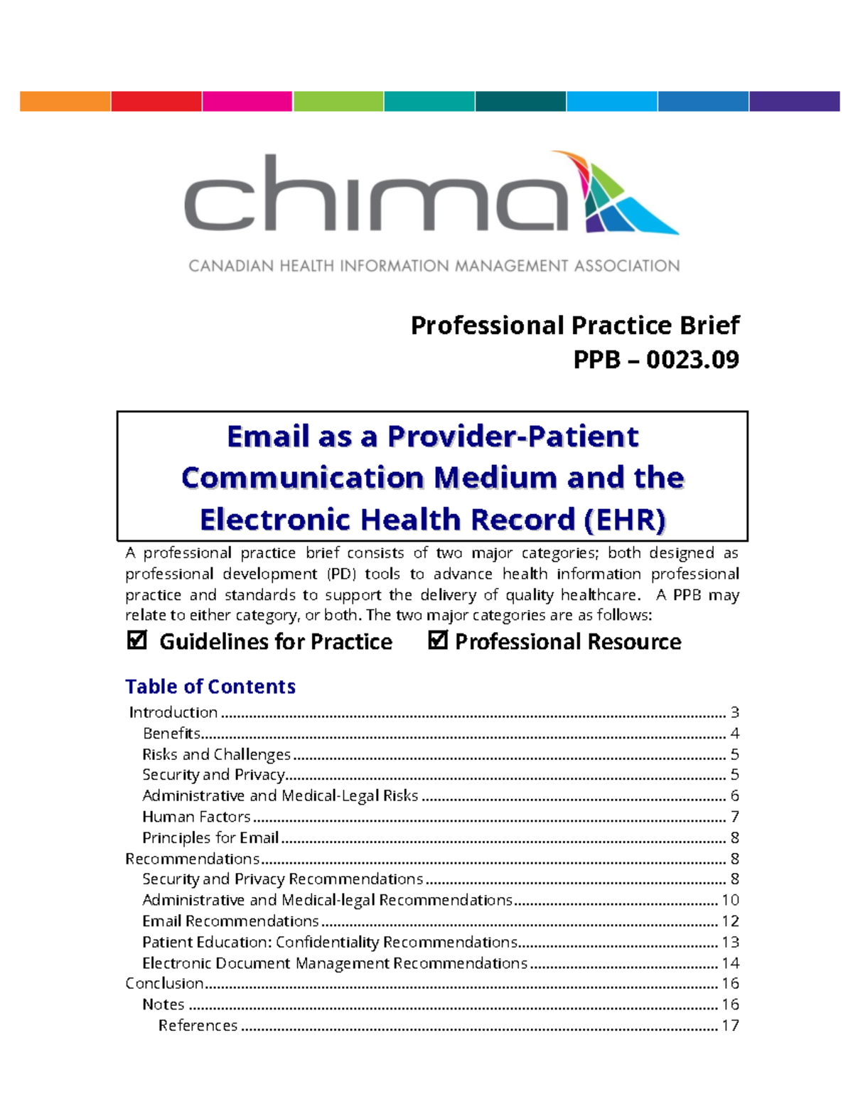 Email Communication Guidelines for Providers and Patients in EHR ...