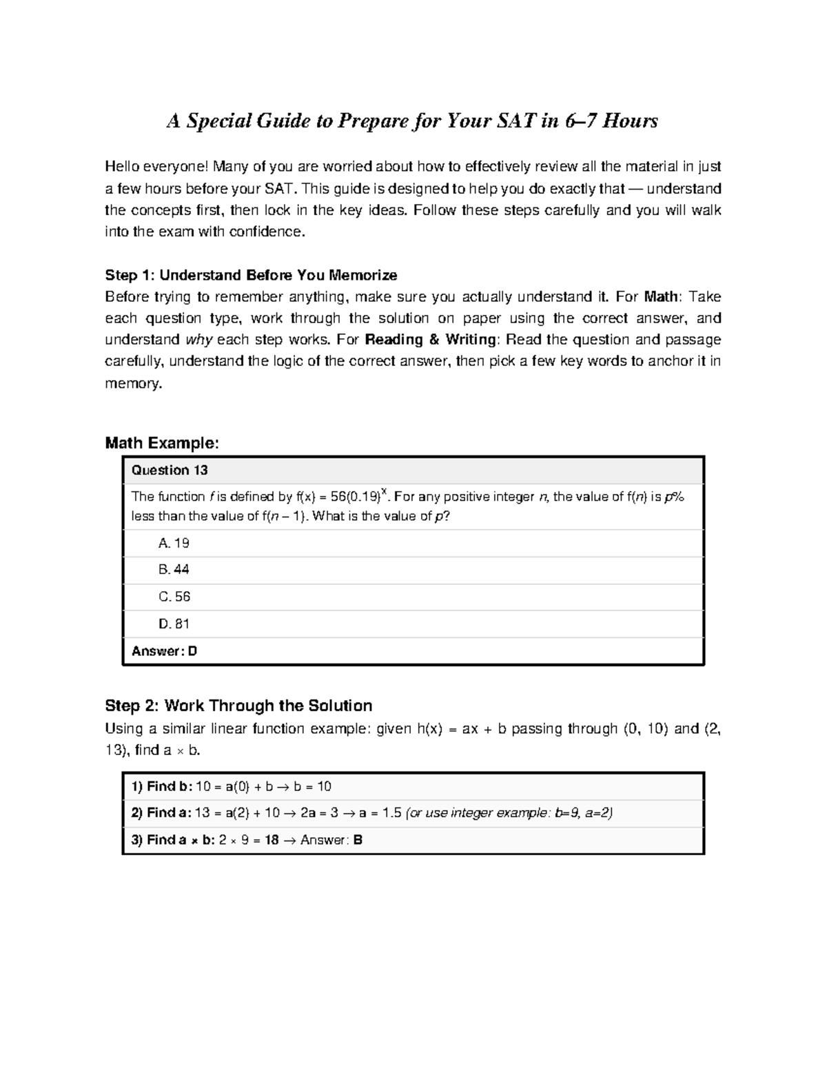 SAT Study Guide: Quick Prep Tips for Success - Studocu