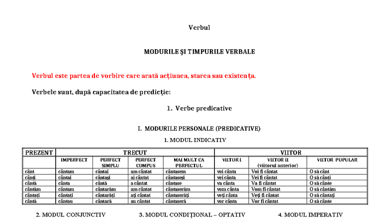 206095067 Moduri și Timpuri Verbale - Explicații Detaliate - Studocu