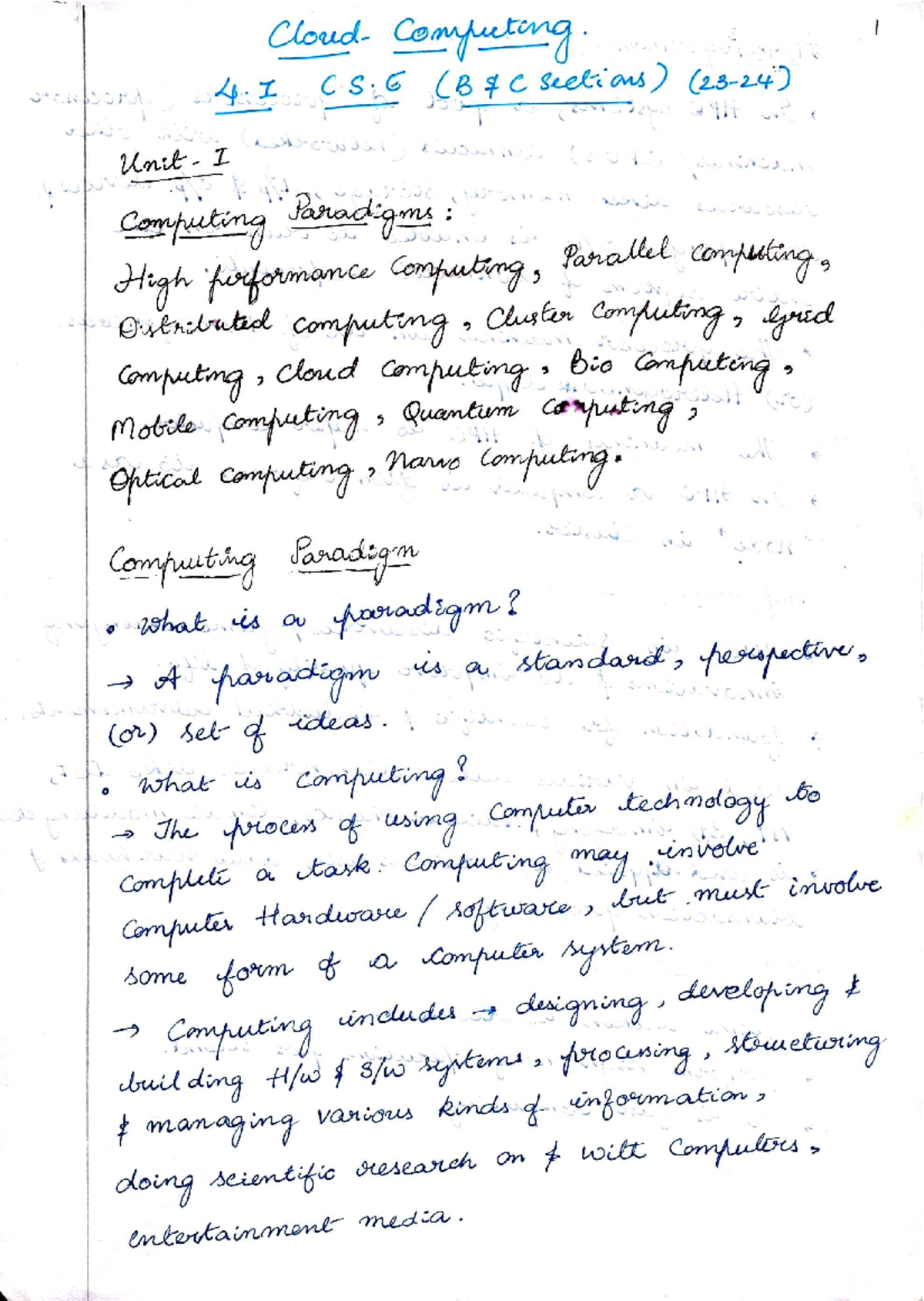 Cc - Cloud computing - Computer science - Studocu