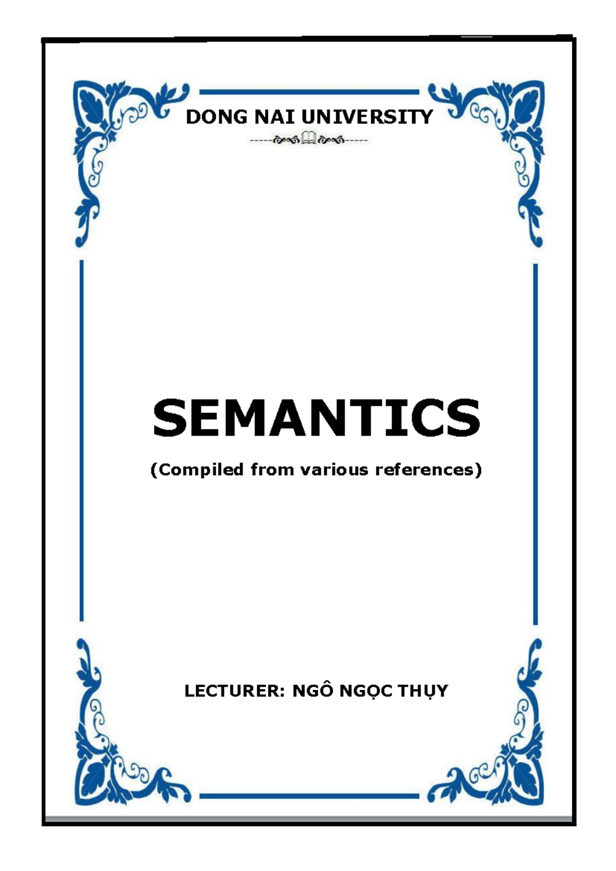 Semantics 101: Introduction to key concepts and word meanings - Studocu