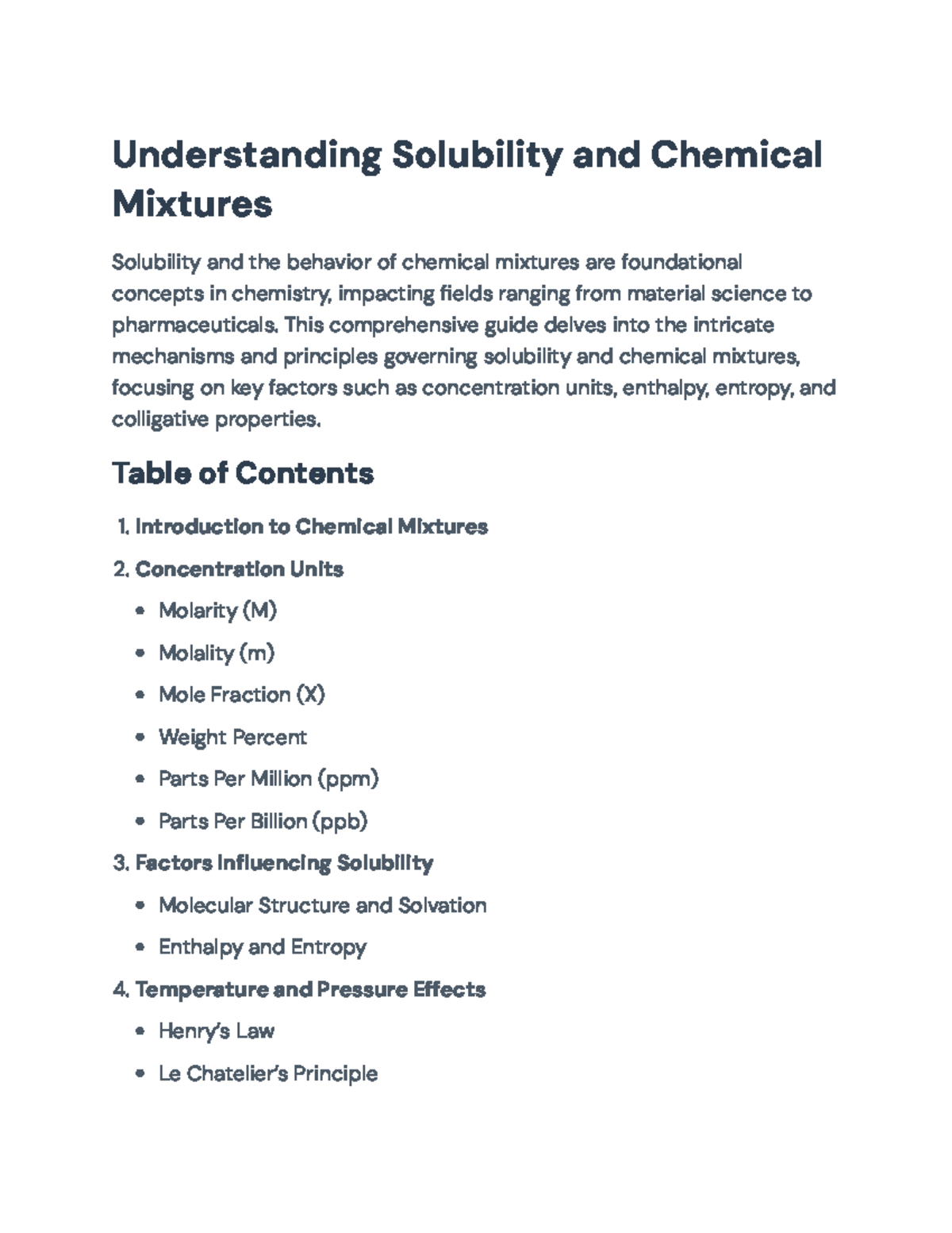 Understanding Solubility & Chemical Mixtures: Key Principles & Effects ...