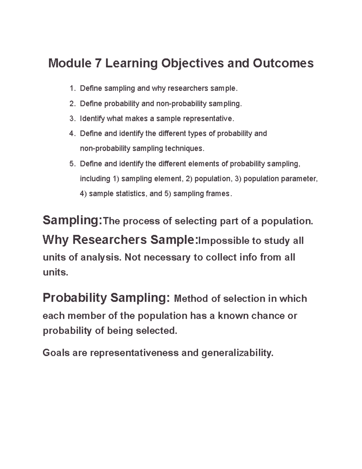 Module 7: Sampling Techniques and Strategies - Studocu