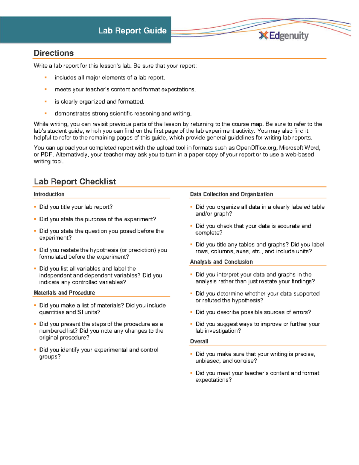 Lab Report Guide: Essential Elements for Writing a Successful Report ...