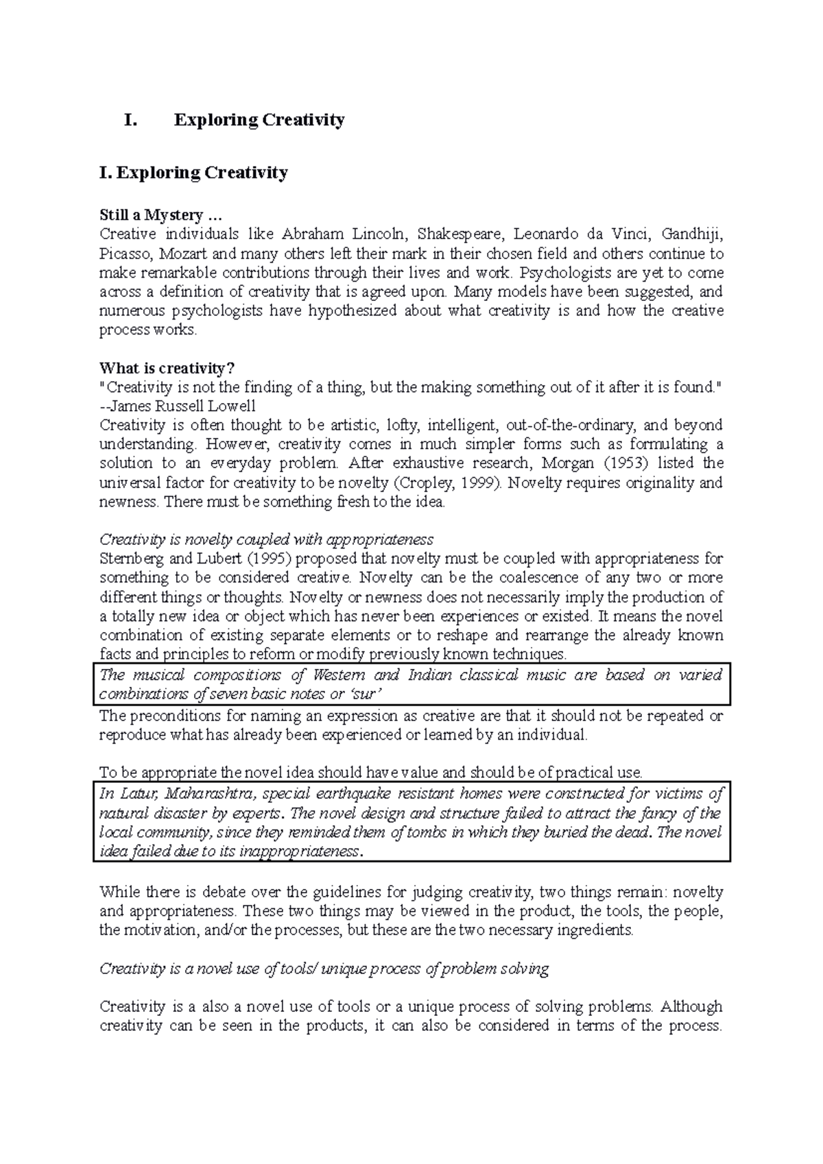 Creativity Insights and Theories: A Comprehensive Note on Creativity ...