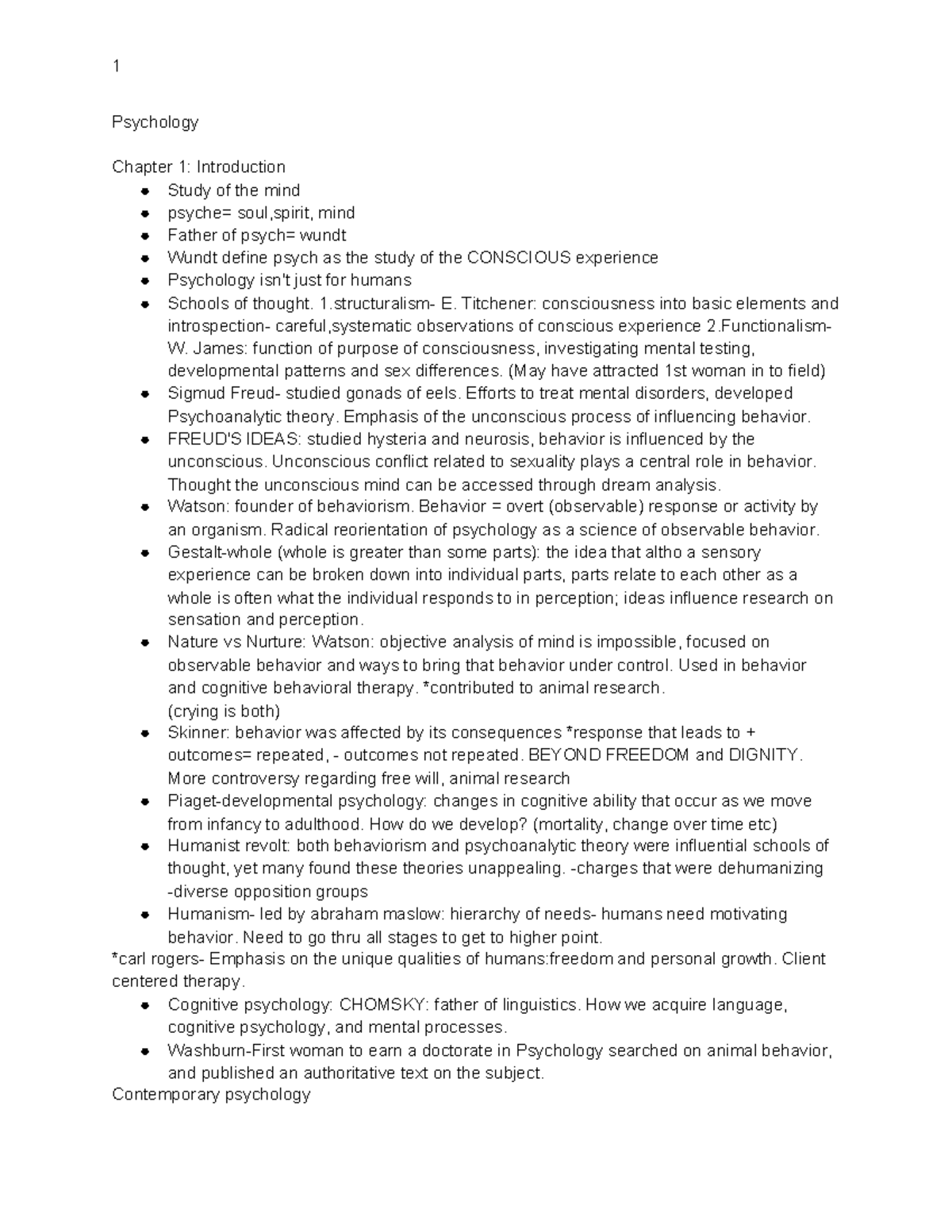 Psych 100 Final Exam Study Guide: Key Concepts in Psychology - Studocu