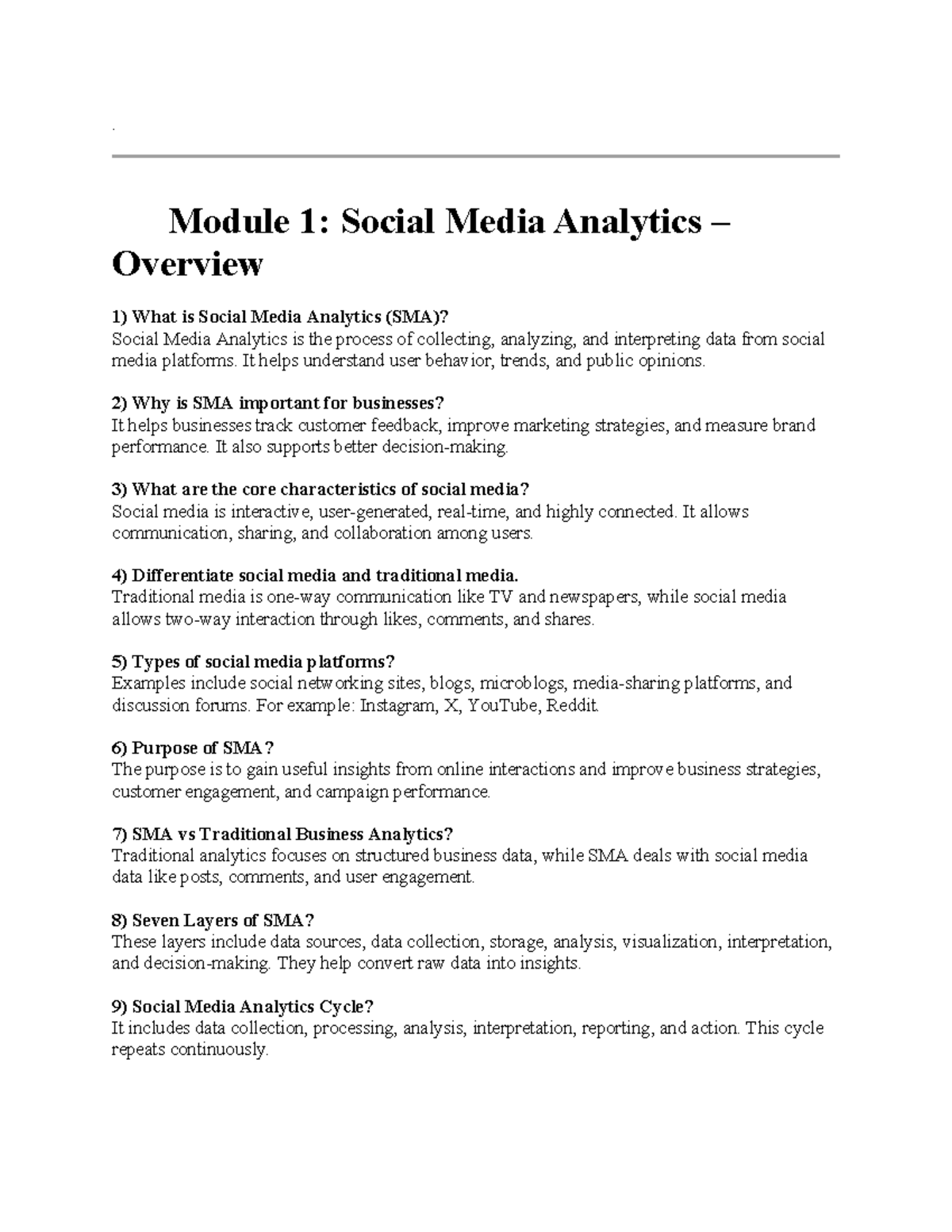 SMA 101: Social Media Analytics Overview and Key Concepts - Studocu